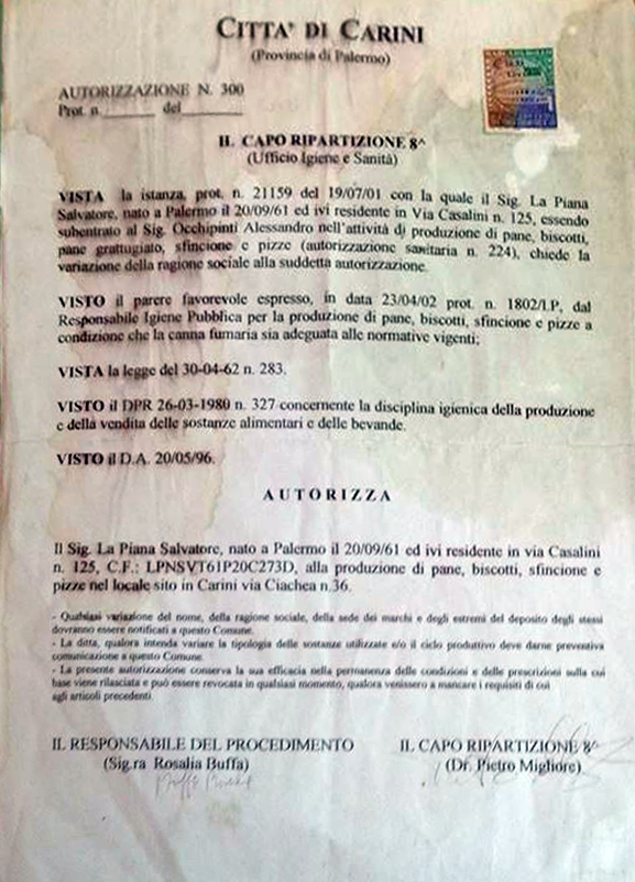 Autorizzazione La Piana